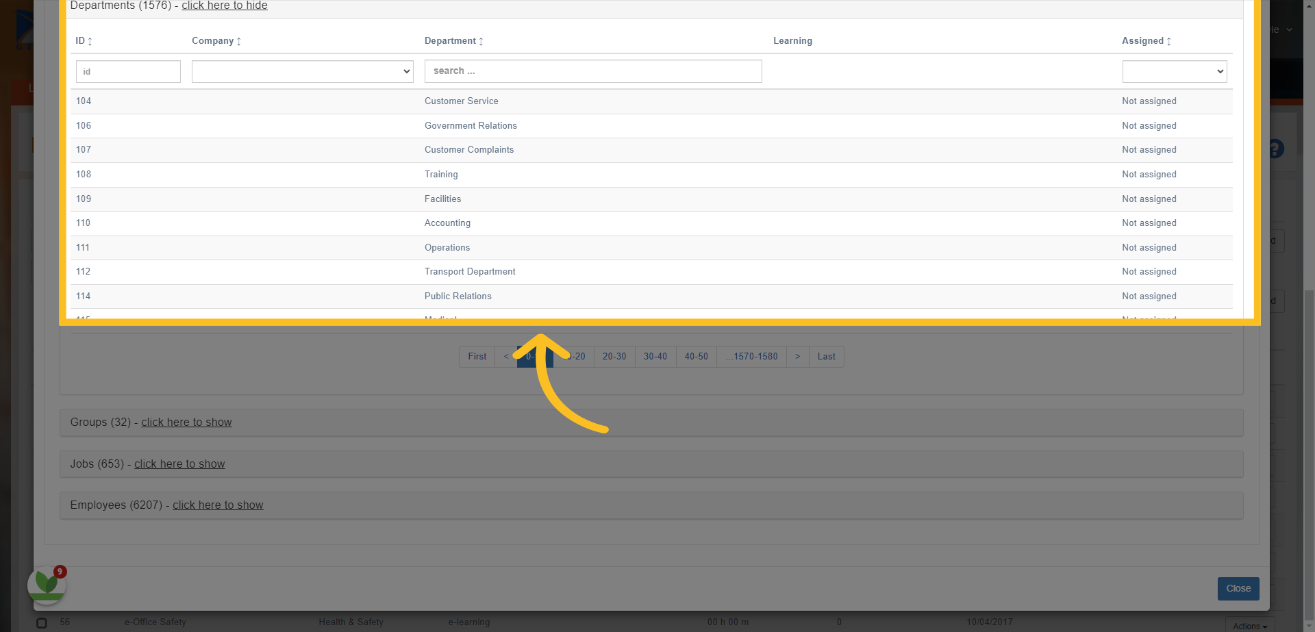 You can then directly assign the resource or resources to Departments on the system.
