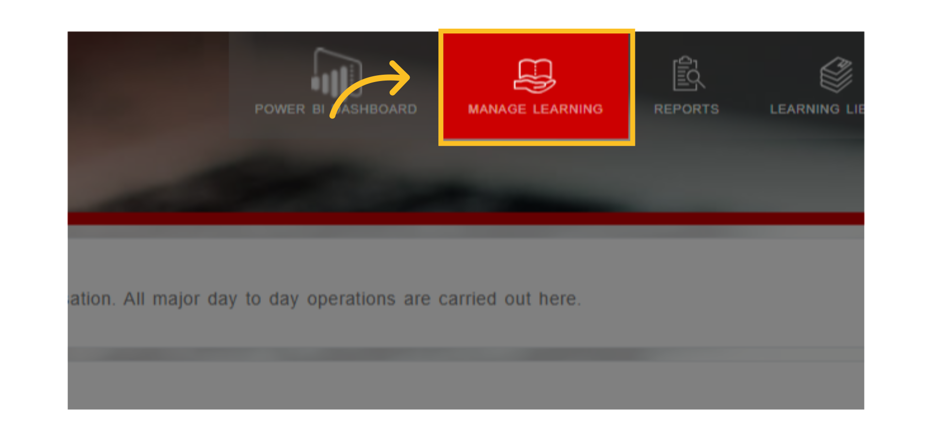 Click on the 'Manage Learning' tab here.