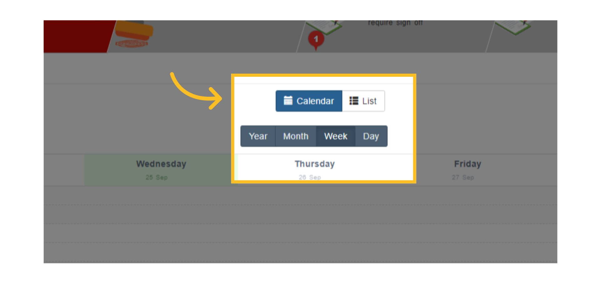 You can simply find the event by using the 'Calendar' option or viewing the events using the 'List' Option back in the Events section.