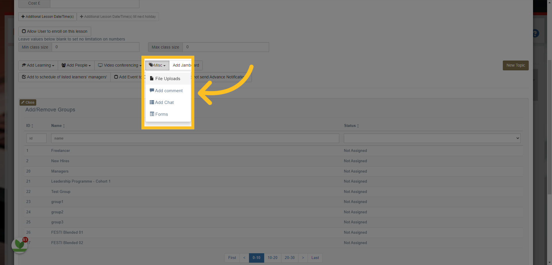 You can also add comments to inform the users with any further information about the event - you can also make the comments invisible to the users (so can only be seen by managers who have access to the event).