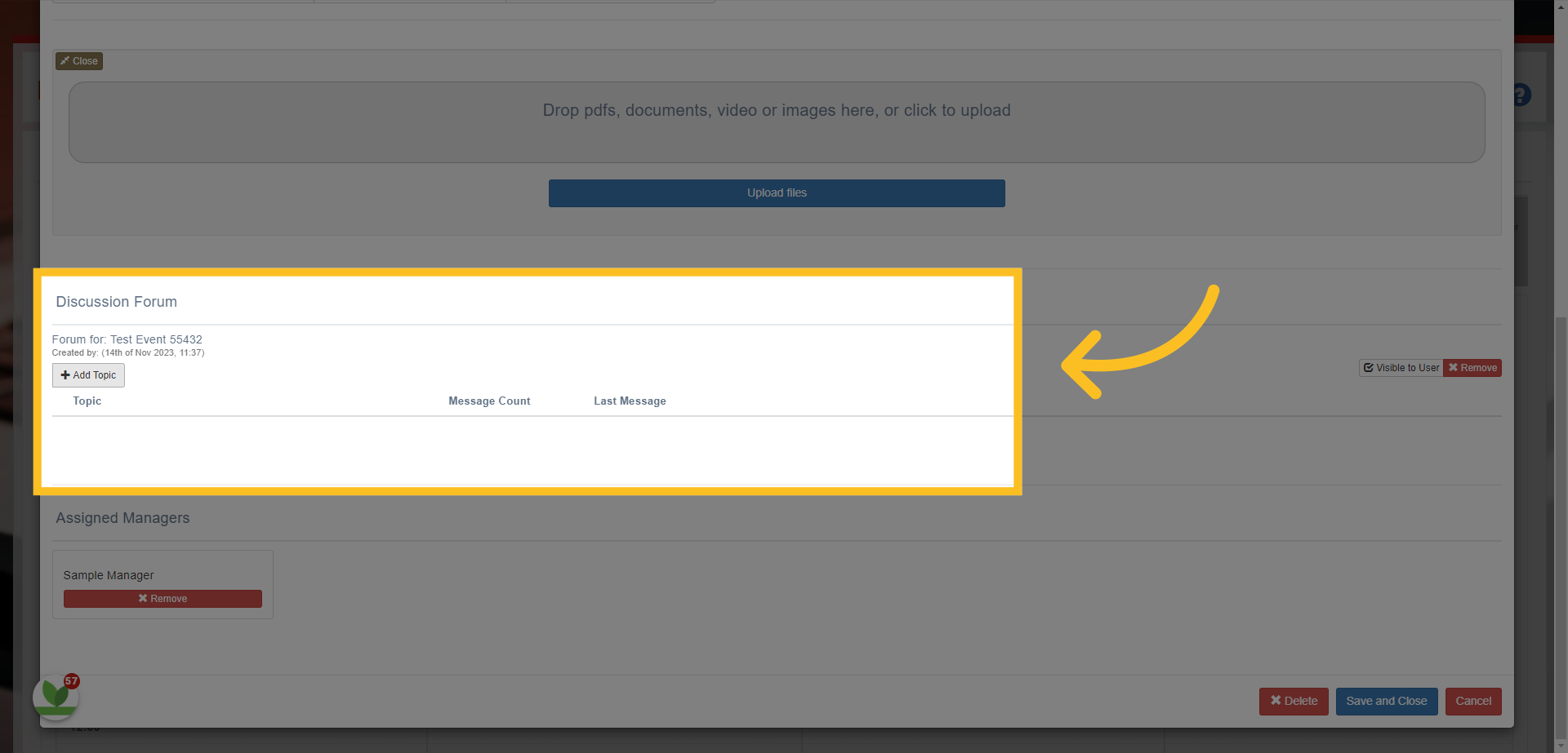 Click 'Add Topic'