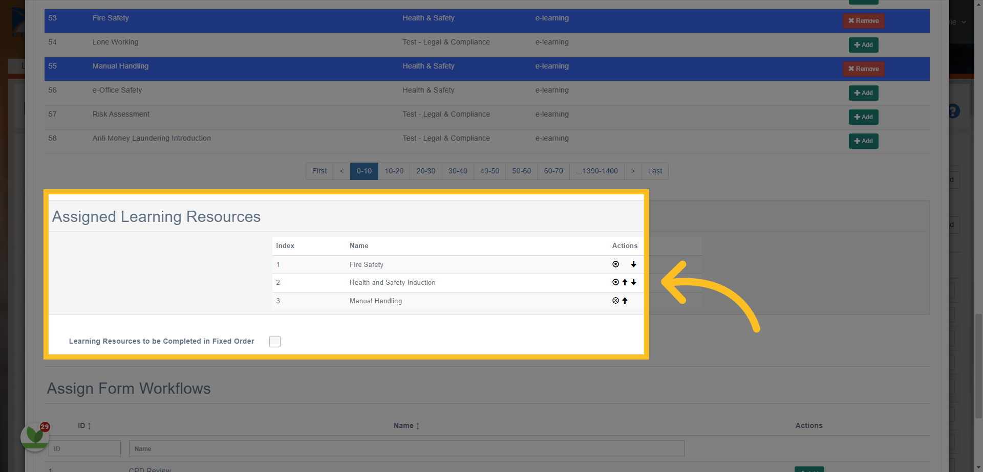 You can also define an order for the resources.