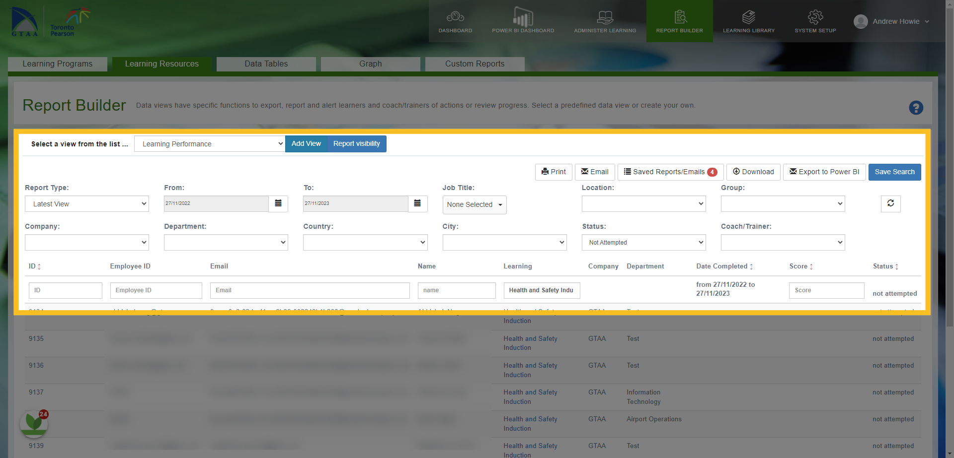 You can then search and filter further if required using the filters and boxes available.